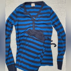 Like new Women’s Hanna Andersson PJ set, Baltic Blue stripe